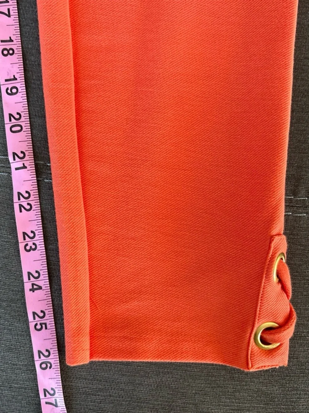 Michael Kors Coral Skinny Ponte Pants with Grommet Hem Detail. L